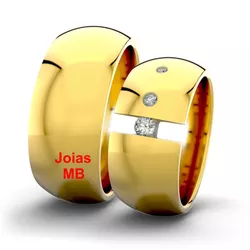 4526 - Alianças de Ouro Porto Nacional 8,5mm - Joias MB Loja Oficial