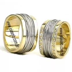 5127 - Alianças de Ouro Santa Maria 10mm - Joias MB Loja Oficial