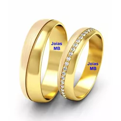3814 - Alianças de Ouro Vitória da Conquista 6mm - Joias MB Loja Oficial