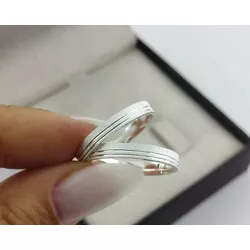 1227 - Alianças de Prata Namoro Centro Goiânia 3,5mm Quadrada Fina - Joias MB Loja Oficial
