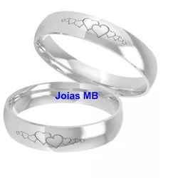 549 - Alianças de Prata São Gonçalo 4mm - Joias MB Loja Oficial