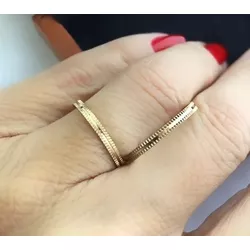 5946 - Alianças Finas com Risco Laterais DF 1,7mm - Joias MB Loja Oficial