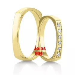 1080 - Alianças Quadradas SP 5mm - Joias MB Loja Oficial