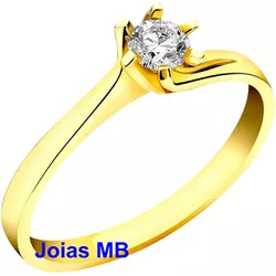 3446 - Anel de Noivado Aguas Lindas de Goiás 0,10 Pts - Joias MB Loja Oficial