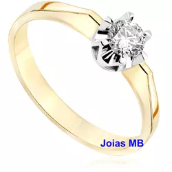 6145 - Anel de Noivado Flamboyant Shopping 0,25 pts - Joias MB Loja Oficial