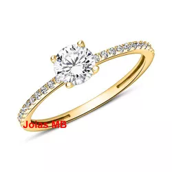 1086 - Anel de Noivado Jacksonville Zircônias - Joias MB Loja Oficial