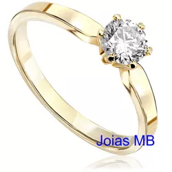 7576 - Anel Solitário Diamante Belo Horizonte 0,30 Pts - Joias MB Loja Oficial