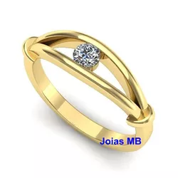 7566 - Anel Solitário de Diamante Diadema 0,20 Pts - Joias MB Loja Oficial