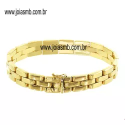 7863 - Bracelete de Ouro Natal 21 cm - Joias MB Loja Oficial