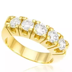 3501 - Meia Aliança de Diamantes DF 1,00 Quilate - Joias MB Loja Oficial