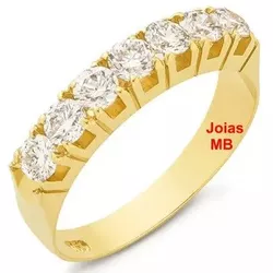 1073 - Meia Aliança de Diamantes SP 0,70 pts - Joias MB Loja Oficial