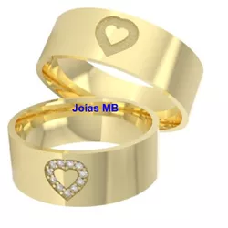 5572 - Alianças de Casamento Leme 8mm - Joias MB Loja Oficial