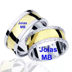 6034 - Alianças de Noivado Campo Grande 8mm - Joias MB Loja Oficial