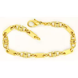 7804 - Pulseira de Ouro Palmas 21 cm - Joias MB Loja Oficial