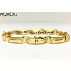 7866 - Pulseira de Ouro Belém 21 cm - Joias MB Loja Oficial