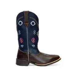 Bota Texana Feminina em Couro Legítimo Azul 7253 K... - Kapell Calçados