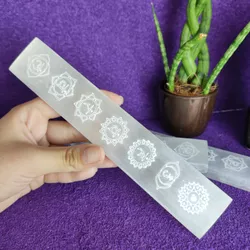 RÉGUA PLACA SELENITA 7 CHAKRAS BRANCO - LIMPEZA ENERGÉTICA - Ktw Cristais
