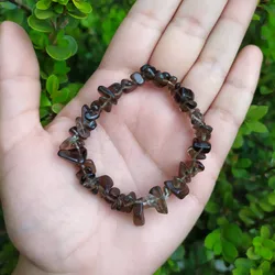 PULSEIRA DE CASCALHO PEDRA QUARTZO FUMÊ – ANCORAMENTO E PROTEÇÃO - Ktw Cristais