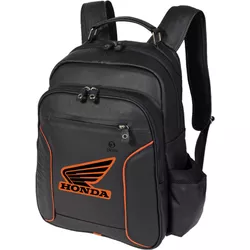 Mochila Tron Personalizada Preta com Detalhes em Laranja.