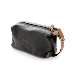 Necessaire de couro legitimo expansível com alça de mão - e... - LARGADÃO - COM VOCÊ, ONDE FOR!