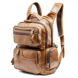 Mochila em Couro Original Racer Fossel Whisky.