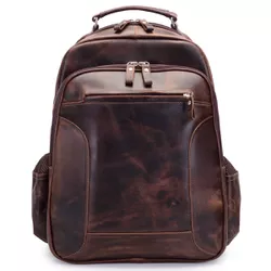 Mochila de Couro - Modelo Tron cor Fossel Café. - Tron Couro... - LARGADÃO - COM VOCÊ, ONDE FOR!