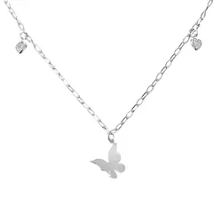 Choker Pingente Borboleta Zirconia Rosa Prata 925 ... - LE BEAU