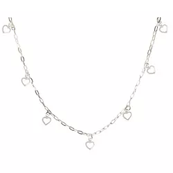 Choker Pingentes Corações Vazados Prata 925 - ckp2... - LE BEAU
