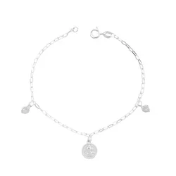 Pulseira Pingente São Bento Com Zircônias Prata 92... - LE BEAU