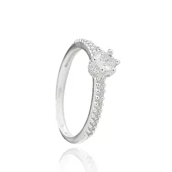 Anel Solitário Cristal Ella Prata 925 - A42707 - LE BEAU