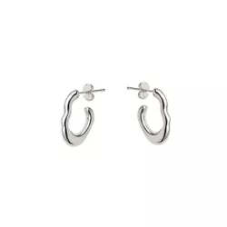 Brinco Argola Aberta Ondulada Prata 925 - B4658 - LE BEAU