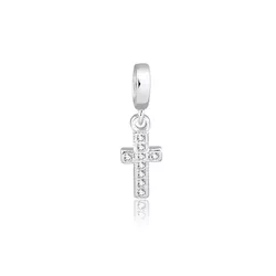 Berloque Cruz Cravejada 0,9mm Prata 925 - P2312 - LE BEAU