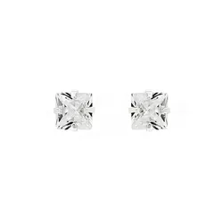 Brinco Ponto de Luz Quadrado 6mm Prata 925 - BCARR... - LE BEAU