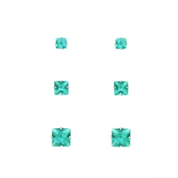Trio Ponto de Luz Quadrado Turmalina Prata 925 - T... - LE BEAU