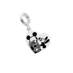 Berloque Coração Mickey&Minnie Prata 925 - BMM20 - LE BEAU