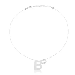 Colar Fio De Nylon Letra e Ponto De Luz Prata 925 ... - LE BEAU