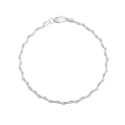 Pulseira Rabo de Rato Trançada Bolinhas Prata 925 ... - LE BEAU