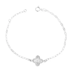 Pulseira Trevo Texturizado Prata 925 - PTT01 - LE BEAU