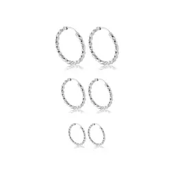 Trio Argola Torcida Prata 925 - TAT9251 - LE BEAU