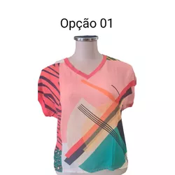 Blusa M.Fatorial Crepe Costas de Malha Tamanho M -... - LEDECA