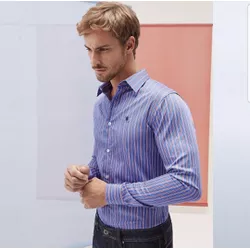 Camisa ML Slim Listrada Classics - 17298 - LEDECA
