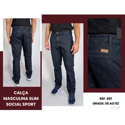 Calca Jeans Riluts Social Sport Masculina 691 - 18... - LEDECA