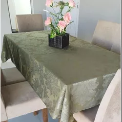 Toalha Mesa Jacquard Adamascado Verde - 16905 - LEDECA