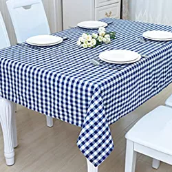 Toalha de Mesa em Oxford Xadrez Azul - 16629 - LEDECA