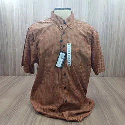 Camisa Tuff Xadrez Laranja e Preto manga curta 799... - LETÍCIA COUNTRY IMPORT'S