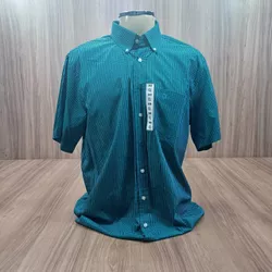 Camisa Tuff Xadrez Turquesa com preto Manga curta ... - LETÍCIA COUNTRY IMPORT'S