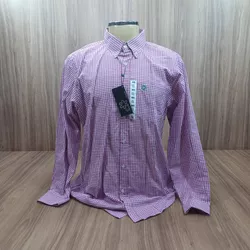  Camisa Tuff Xadrez Branco e roxo manga longa 8003... - LETÍCIA COUNTRY IMPORT'S
