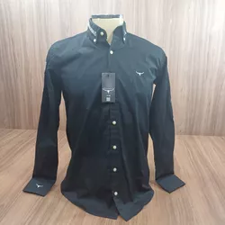 Camisa Bordada Moiadeiros Preto Manga Longa 8086 -... - LETÍCIA COUNTRY IMPORT'S