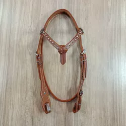  Cabeçada Testeira de Couro com Afogador Sport Equine
