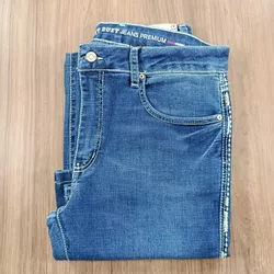 Calça Jeans Juvenil Feminina American Country Boots Cut Bordada 